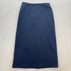 Christopher & Banks 90s Navy Blue 100% Cotton Midi Skirt Size 10